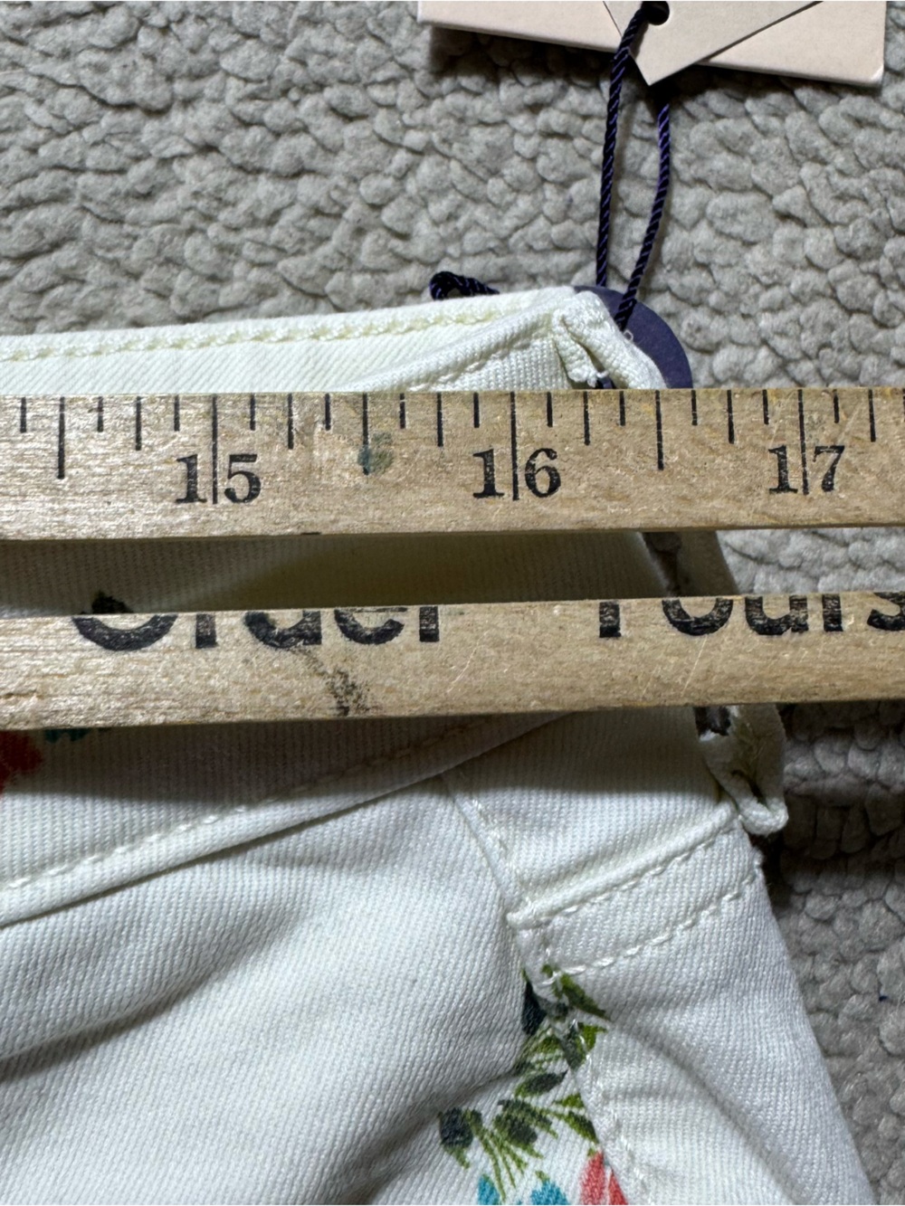NYDJ Jeans Womens 14 Lift x Tuck Technology Skinny Capri Floral Print White NEW - Picture 14 of 16